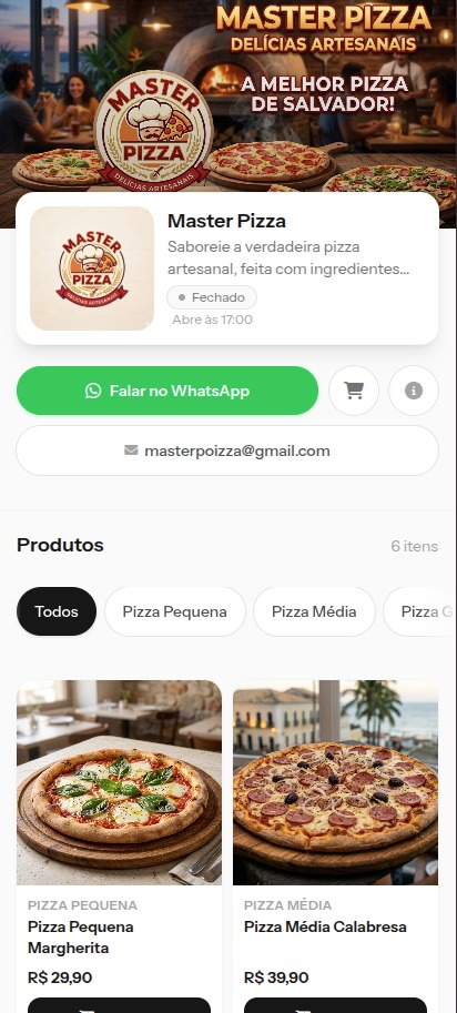 Prévia da vitrine Master Pizza