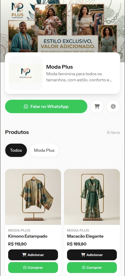 Prévia da vitrine Moda Plus